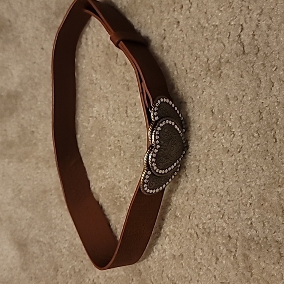 3 Of Hearts Belt Buckle and Belt - Picture 2 of 3